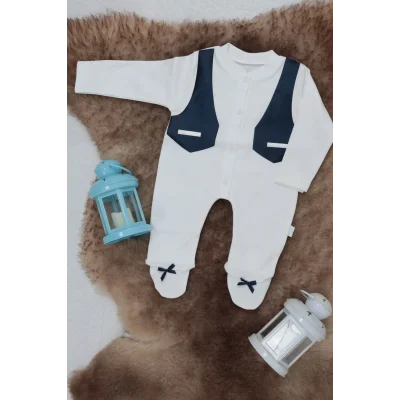 BUĞZ Sema Baby Pamuklu Bebek Tulumu 6-9 Ay - Smokin