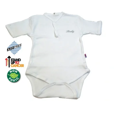 BUĞZ Sema Baby Yarım Kol Kaşkorse Badi (Body) - Beyaz  12-18 Ay