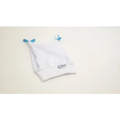 BUĞZ Sema Baby Yenidoğan Kurdelalı Bebek Şapka - Beyaz