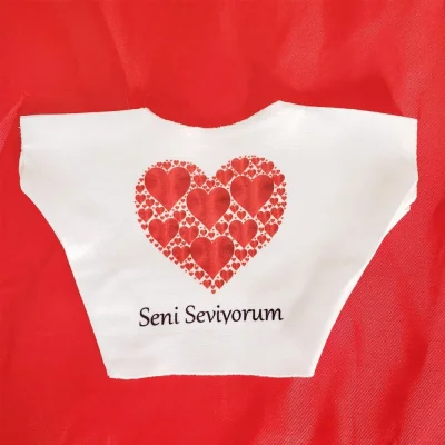 BUĞZ Seni Seviyorum Baskılı Peluş Oyuncak Tişörtü