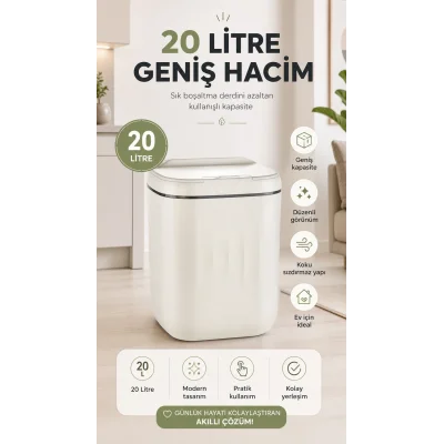 BUĞZ Sensörlü Çöp Kovası 20 Litre