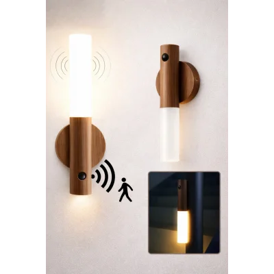 BUĞZ Sensörlü Dekoratif Meşale Duvar Aplik LED Gece Lambası Mıknatıslı Model
