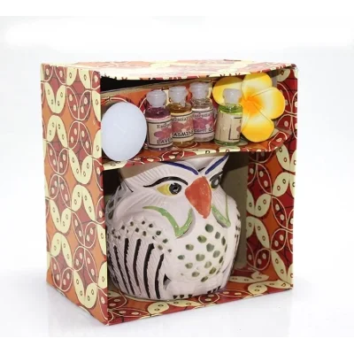 BUĞZ Seramik Baykuşlu Buhurdanlık Seti No:02