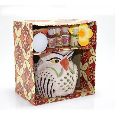 BUĞZ Seramik Baykuşlu Buhurdanlık Seti No:02