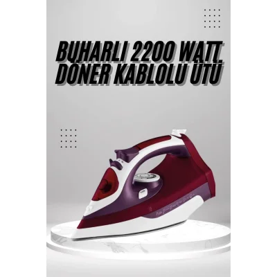  Seramik Tabanlı Kırmızı 2200 Watt Şok Buharlı Ütü