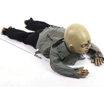 BUĞZ Sesli Işıklı Ve Sensörlü Yerde Emekleyen Hareketli Bebek Hayalet Zombi Dekor 30x85 Cm - Lisinya