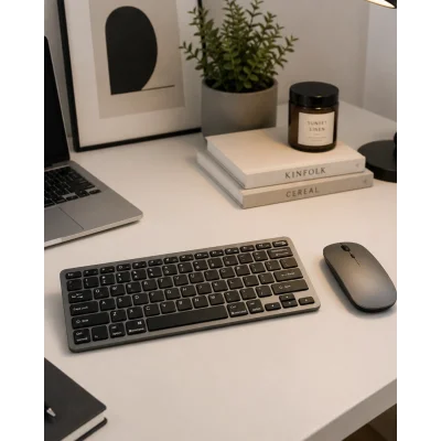 BUĞZ Sessiz Kullanım Sunan Bluetooth Klavye Mouse Seti Çoklu Cihaz Uyumlu