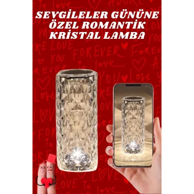  Sevgililer Günü İçin Hediye Kristal Lamba Sevgiliye Hediye USB Şarjlı Gece Lambası