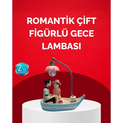 BUĞZ Sevgililer Günü İçin Romantik Çift Figürlü Dekoratif Gece Lambası