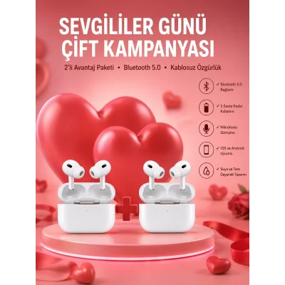 BUĞZ Sevgiliye Hediye Çift Kulaklığı Yeni Nesil Pro Kulaklık Sevgililer Gününe Özel Kampanya