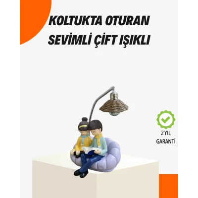BUĞZ Sevgiliye Özel Çift Figürlü LED Masa Lambası Okuyan Çift Tasarım