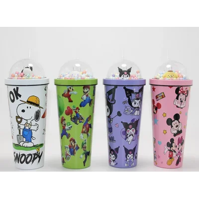 BUĞZ Sevimli Anime Karakterli Pipetli Termos & Suluk