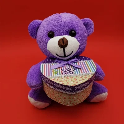 BUĞZ Sevimli Kalp Kutulu Peluş Ayıcık