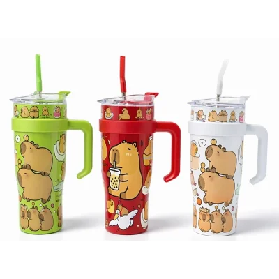 BUĞZ Sevimli Kapibara Pipetli Termos & Suluk Alk4711