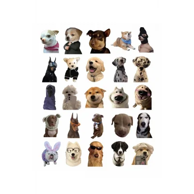 BUĞZ Sevimli Köpek Çıkartmaları Laptop Notebook Tablet Sticker Seti