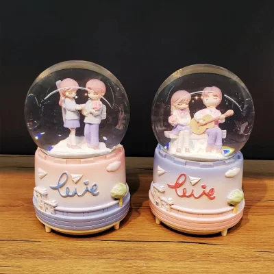  Sevimli Sevgililer Büyük Boy Kar Küresi