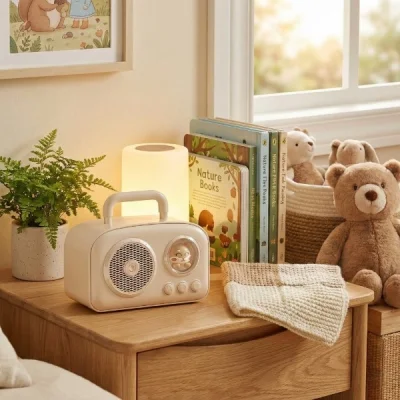 BUĞZ Sevimli Tasarımlı Taşınabilir Radyolu Bluetooth Hoparlör Bej