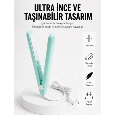 BUĞZ Seyahat Tipi Taşınabilir Saç Düzleştirici Saç Şekillendirici Yüksek Isı Ayarlı