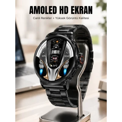 BUĞZ Şık Metal Kasa ve Değiştirilebilir Kordonlarla SW80 Smartwatch Yeni Nesil