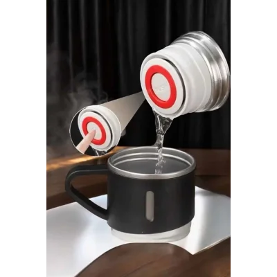  Şık ve Dayanıklı 3 Bardaklı Termos Seti Uzun Süre Isı Koruma Özellikli