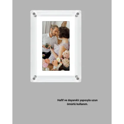 BUĞZ Şık ve Dekoratif 7 İnç Dijital Fotoğraf Çerçevesi – Anılarınızı Sergileyin - BUĞZ