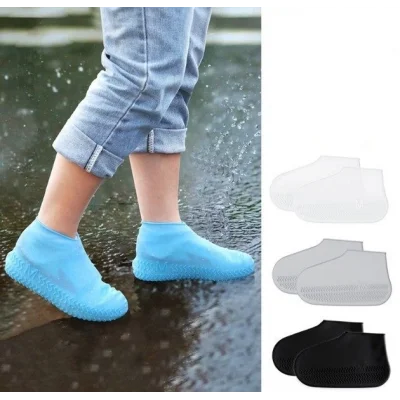  Silikon Ayakkabı Kılıfı Kaymaz Su Kir Geçirmez   L Beden Siyah