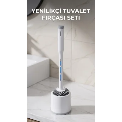 BUĞZ Silikon Deterjan Hazneli Esnek Tuvalet Fırçası - Banyo Temizliği İçin