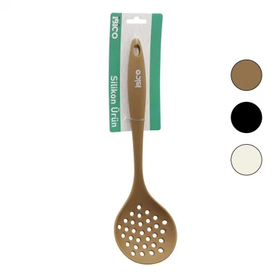 BUĞZ Silikon Kevgir - 28.5 cm Boyut - Renkli Silikon Saplı