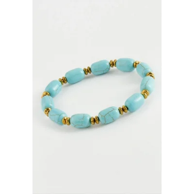 BUĞZ Silindir Turkuaz Doğaltaş Bileklik