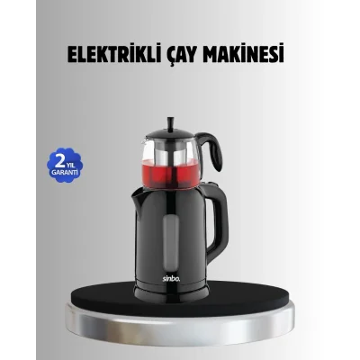 BUĞZ Sinbo STM 5840 Elektrikli Çay Makinesi 1800W Cam Demlik ve Sıcak Tutma Özellikli
