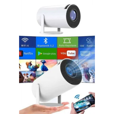 BUĞZ Sinema Projektörü Android HDMI USB WİFİ Ses Çıkışlı Ayaklı Projeksiyon Taşınabilir - BUĞZ