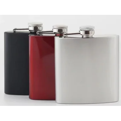 BUĞZ Siyah 6 oz Çelik Cep İçki Kanyak Matarası