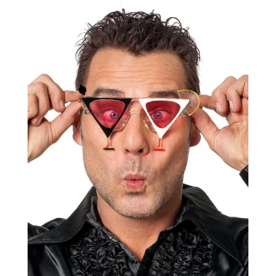 BUĞZ Siyah Beyaz Renk Martini Tasarımlı Parti Gözlüğü