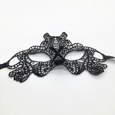 BUĞZ Siyah Dantel İşlemeli Balo Maskesi 11 No
