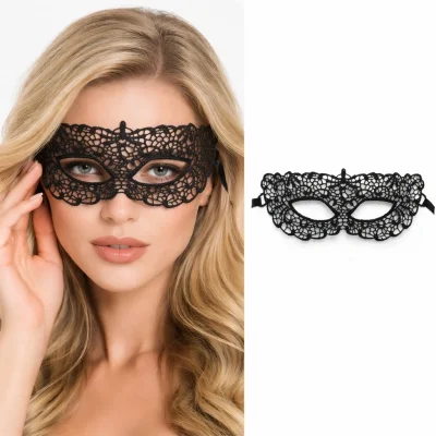 BUĞZ Siyah Dantel Venedik Maskesi Kadın – Zarif Parti  Balo Maskesi 5 No