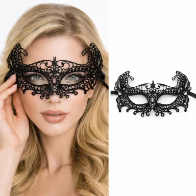 BUĞZ Siyah Dantel Venedik Maskesi Kadın – Zarif Parti  Balo Maskesi 7 No