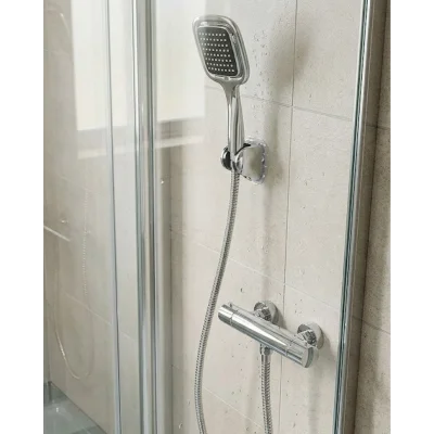 BUĞZ Siyah Duş Başlığı Seti Spiral Hortumlu El Duşu ve Duvar Askısı Banyo Seti