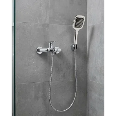 BUĞZ Siyah Duş Seti El Duşu Başlığı Spiral Hortum Dayanıklı Banyo Duş Aksesuarı