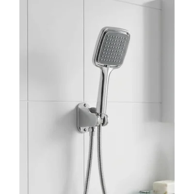 BUĞZ Siyah Duş Seti El Duşu Başlığı Spiral Hortum ve Duvar Askısı Banyo Duş Seti