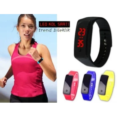 BUĞZ Siyah Ekranlı Led Kol Saati (Kırmızı)