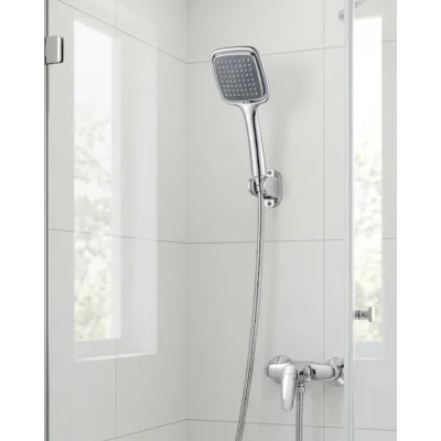 BUĞZ Siyah El Duşu Seti Spiral Duş Hortumu ve Duvar Askılı Çok Fonksiyonlu Duş Başlığı