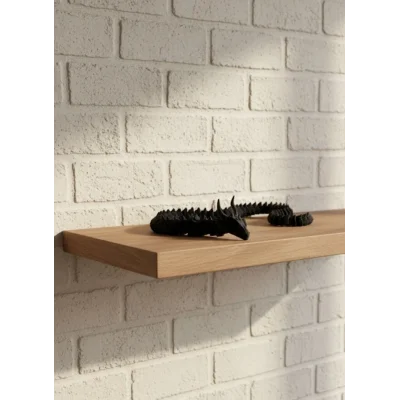 BUĞZ Siyah Hareketli Ejderha Figürü Esnek Gövdeli Dekoratif Tasarım 60 cm