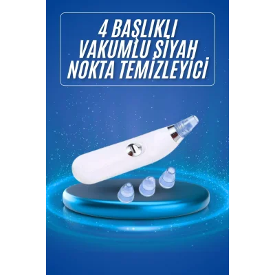 BUĞZ Siyah Nokta Temizleme Cihazı 4 Başlıklı Vakumlu Pilli Ölü Deri Arındırma