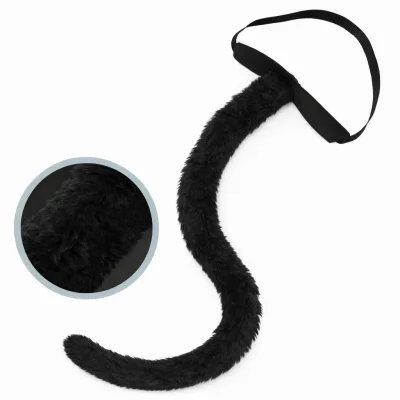 BUĞZ Siyah Peluş Kuyruk Şekil Verilebilir 70 cm