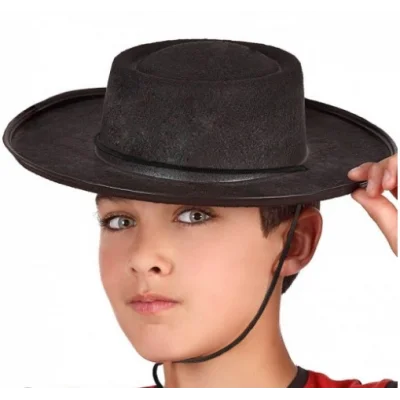 BUĞZ Siyah Renk Keçe Flamenko Şapkası Çocuk Boy