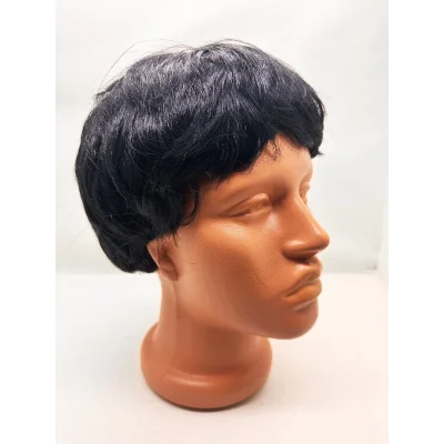 BUĞZ Siyah Renk Kısa Kesim İçi Astarlı Erkek Peruğu