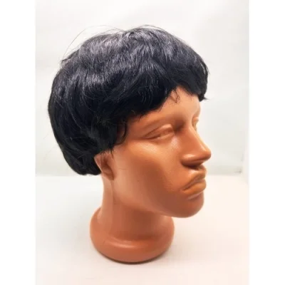  Siyah Renk Kısa Kesim İçi Astarlı Erkek Peruğu