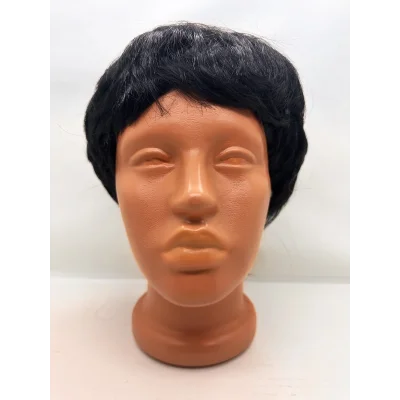 BUĞZ Siyah Renk Kısa Kesim İçi Astarlı Erkek Peruğu