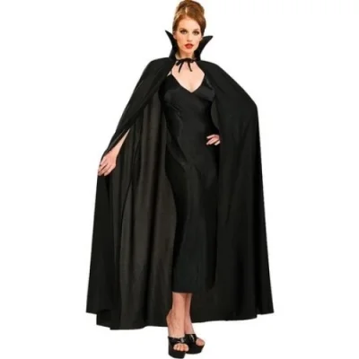  Siyah Renk Yakalı Halloween Pelerini 120 cm