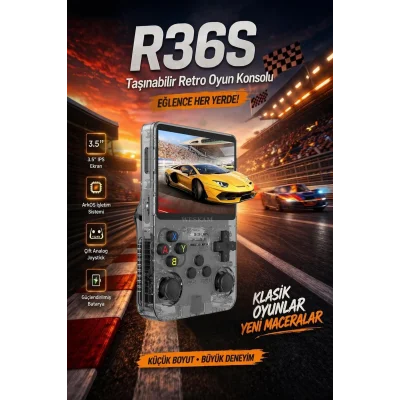 BUĞZ Siyah retro oyun konsolu 64 GB hafıza 15.000+ yüklü oyun yeni nesil el tipi cihaz